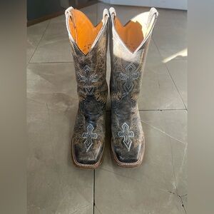 Corral Distressed Leather Girls Cowboy Boots